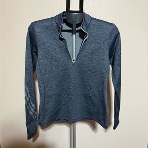 adidas Women's Dark Gray Long Sleeve Quarter-Zip Top